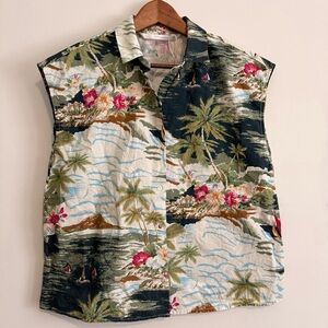 Zara Trafaluc Collection Floral Print Shirt with Hawaii Vibes